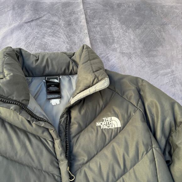 Women's The North Face Dark Gray Black 550 Fill Down Puffer Ski Jacket Sz Small - Picture 6 of 8